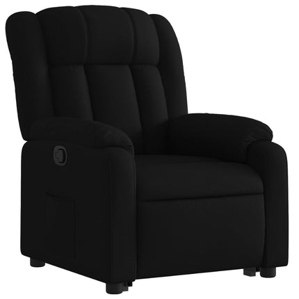 Reclinerfåtölj med uppresningshjälp svart tyg
