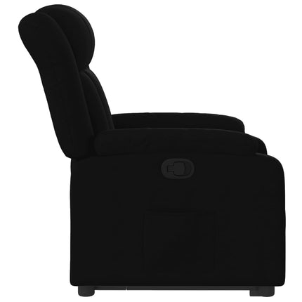 Reclinerfåtölj med uppresningshjälp svart tyg