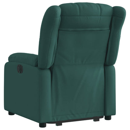 Reclinerfåtölj med uppresningshjälp mörkgrön tyg