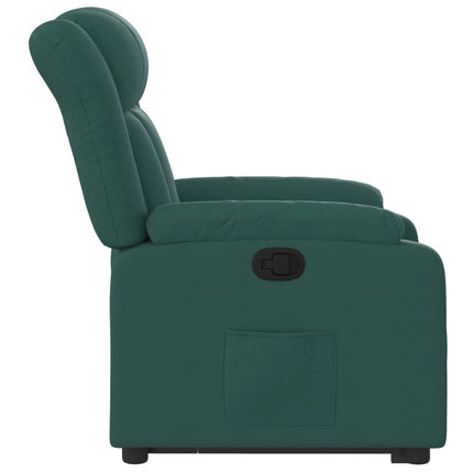 Reclinerfåtölj med uppresningshjälp mörkgrön tyg