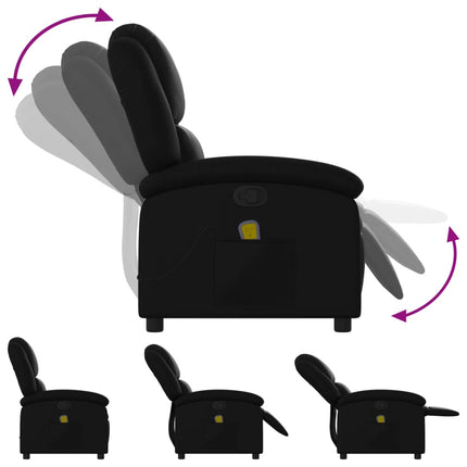 Massagefåtölj svart konstläder