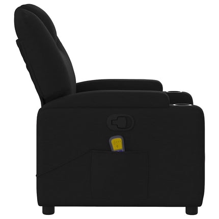 Massagefåtölj svart tyg