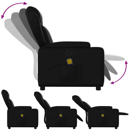 Massagefåtölj svart konstläder