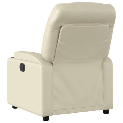Massagefåtölj krämfärgad konstläder
