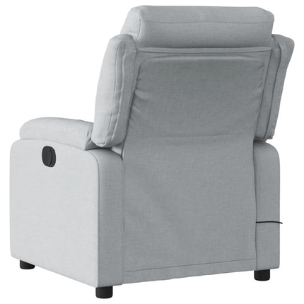 Massagefåtölj ljusgrå tyg