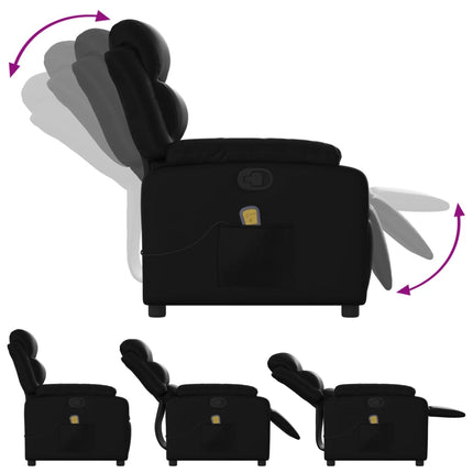 Massagefåtölj svart konstläder