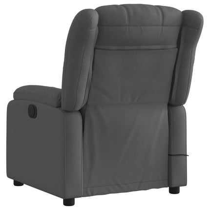 Massagefåtölj mörkgrå tyg