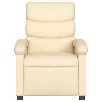 Massagefåtölj krämfärgad tyg