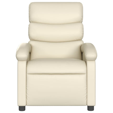 Massagefåtölj krämfärgad konstläder