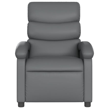 Massagefåtölj grå konstläder