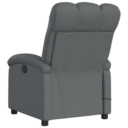 Massagefåtölj mörkgrå tyg