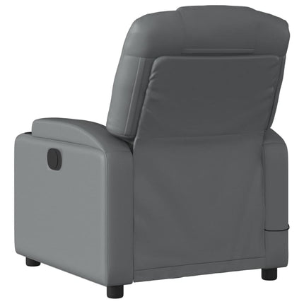 Massagefåtölj grå konstläder