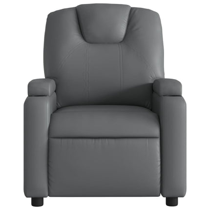 Massagefåtölj grå konstläder