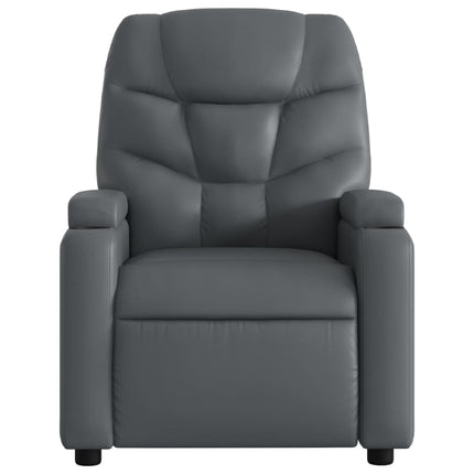 Massagefåtölj grå konstläder