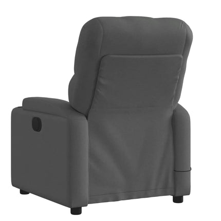 Massagefåtölj mörkgrå tyg