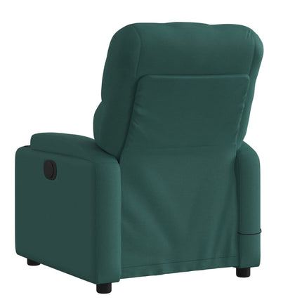 Massagefåtölj mörkgrön tyg