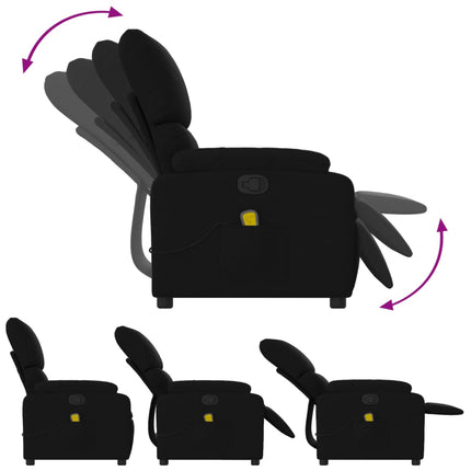 Massagefåtölj svart tyg