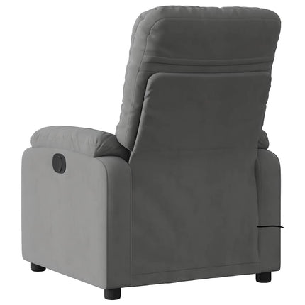 Massagefåtölj mörkgrå mikrofibertyg
