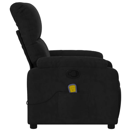 Massagefåtölj svart mikrofibertyg