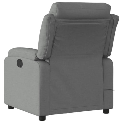 Massagefåtölj mörkgrå tyg