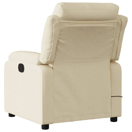Massagefåtölj krämfärgad tyg