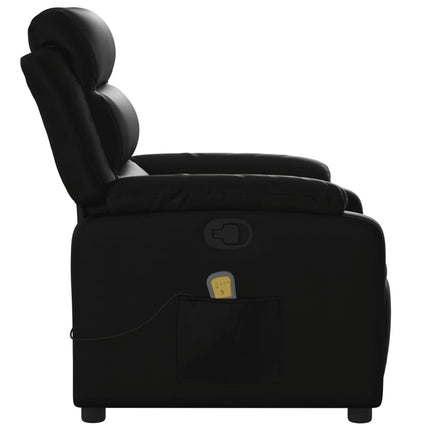 Massagefåtölj svart konstläder