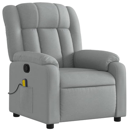 Massagefåtölj ljusgrå tyg