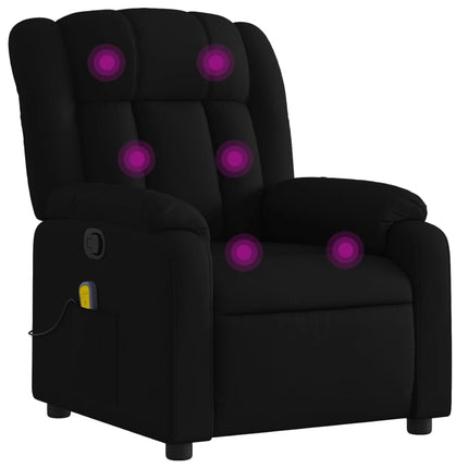 Massagefåtölj svart tyg