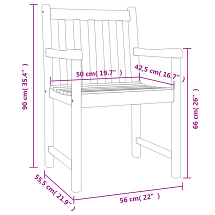 Trädgårdsstolar 4 st 56x55,5x90 cm massivt akaciaträ