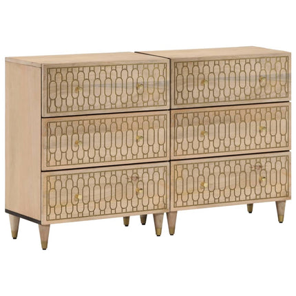 Sidoskåp 2 st 60x33x75 cm massivt mangoträ