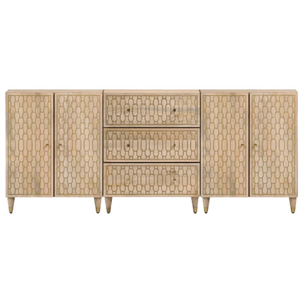 Sidoskåp 3 st 60x33x75 cm massivt mangoträ