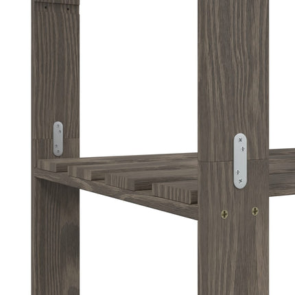 Förvaringshylla 3 hyllplan grå 60x38x90 massiv furu