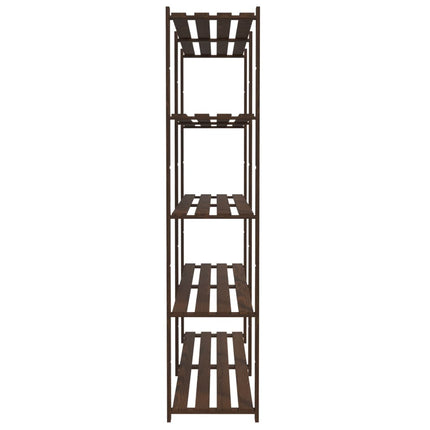 Förvaringshylla 5 hyllplan brun 170x38x170 cm massiv furu