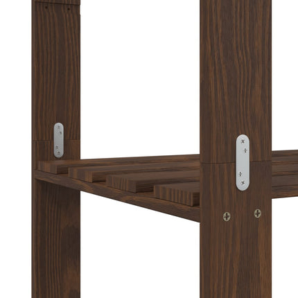 Förvaringshylla 5 hyllplan brun 170x38x170 cm massiv furu