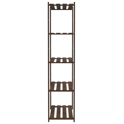 Förvaringshylla 5 hyllplan brun 80x38x170 cm massiv furu