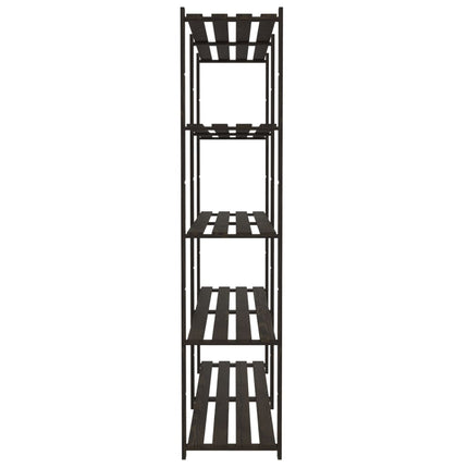 Förvaringshylla 5 hyllplan svart 170x38x170 cm massiv furu