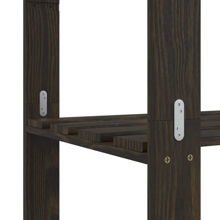 Förvaringshylla 5 hyllplan svart 80x38x170 cm massiv furu