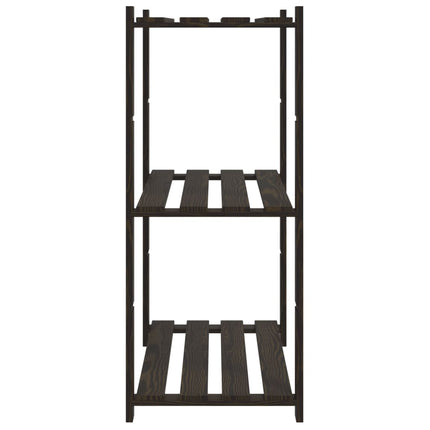 Förvaringshylla 3 hyllplan svart 80x38x90 massiv furu