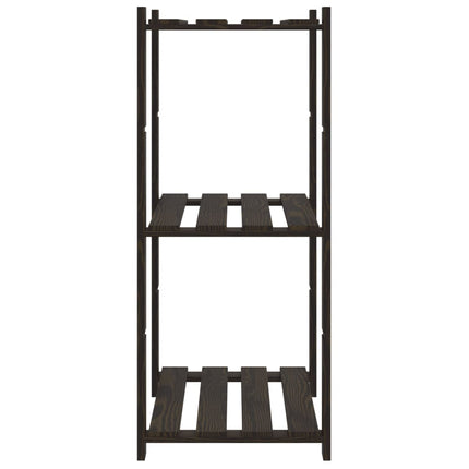 Förvaringshylla 3 hyllplan svart 60x38x90 massiv furu