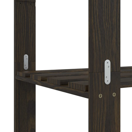 Förvaringshylla 3 hyllplan svart 60x38x90 massiv furu