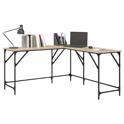 Skrivbord sonoma-ek 149x149x75 cm konstruerat trä