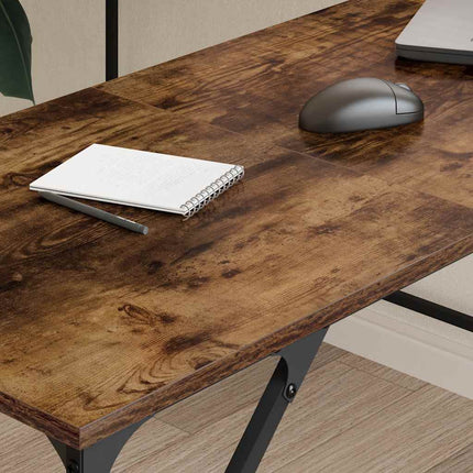 Skrivbord rökfärgad ek 149x149x75 cm konstruerat trä