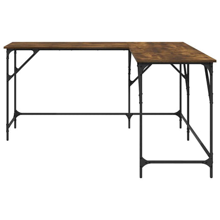 Skrivbord rökfärgad ek 149x149x75 cm konstruerat trä