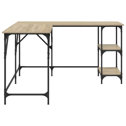 Skrivbord sonoma-ek 139x139x75 cm konstruerat trä