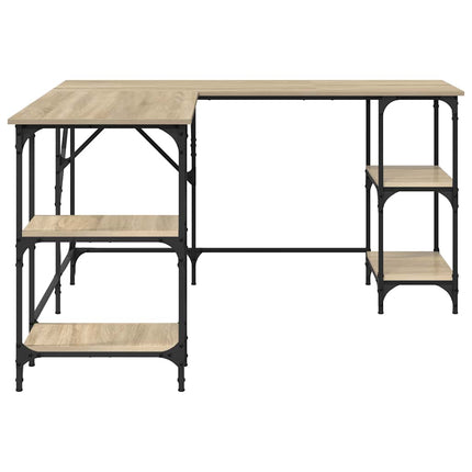 Skrivbord sonoma-ek 139x139x75 cm konstruerat trä