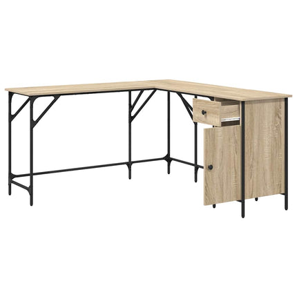Skrivbord sonoma-ek 141x141x75 cm konstruerat trä