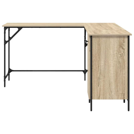 Skrivbord sonoma-ek 141x141x75 cm konstruerat trä
