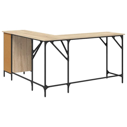 Skrivbord sonoma-ek 141x141x75 cm konstruerat trä