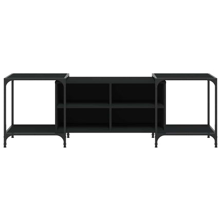 Tv-bänk svart 153x37x50 cm konstruerat trä