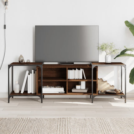 Tv-bänk brun ek 153x37x50 cm konstruerat trä